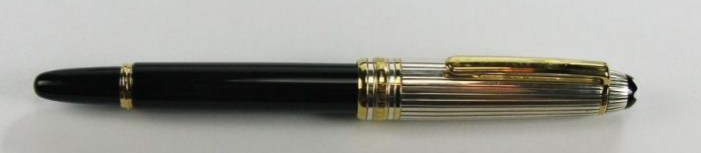 Fake Montblanc Meisterstuck Solitaire Doue Fountain Pen- Black & Silver & Gold Clip